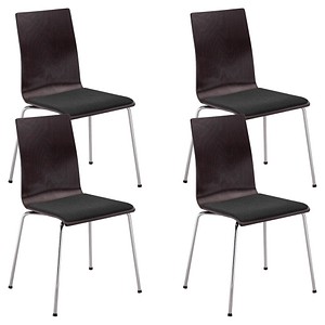 5901747065480 - Besucherstuhl Cafe VII wenge schwarz chrom ohne Armlehnen 4-Fuß-Gestell 5901747065480 4 Stück 5901747065480 - Besucherstuhl Cafe VII wenge schwarz chrom ohne Armlehnen 4-Fuß-Gestell 5901747065480 4 Stück