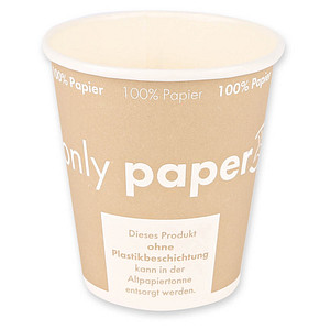 NATURE Star Einweg-Kaffeebecher Only Paper braun, weiß 250 ml, 50 St.