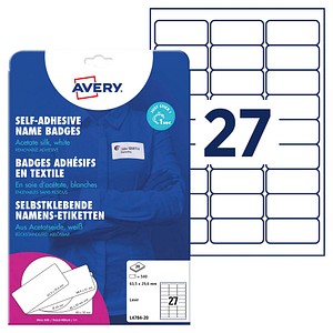 540 AVERY Zweckform Namensetiketten L4784-20 weiß 63,5 x 29,6 mm