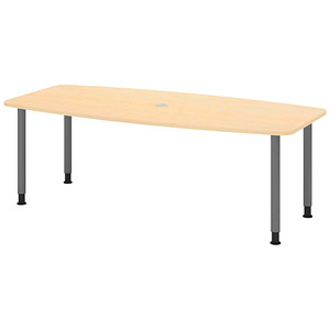 4032062316443 - HAMMERBACHER Konferenztisch KT22C ahorn Tonnenform Rundrohr grau 2200 x 830 1030 x 720 - 740 cm 4032062316443 - HAMMERBACHER Konferenztisch KT22C ahorn Tonnenform Rundrohr grau 2200 x 830 1030 x 720 - 740 cm