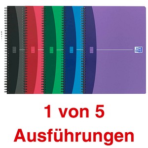 Oxford Collegeblock 100104341 Office Urban Spiralbuch / kariert, A5, 90g, sortiert, 90 Blatt 3020120024028 Oxford