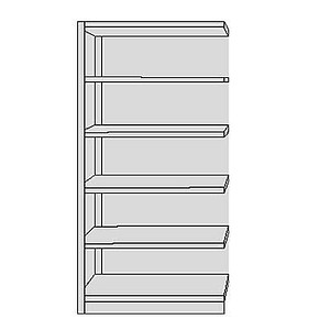 4044917420151 - Regalfeld Office mit Rückwand 96 x 30 x 225 cm lichtgrau  4044917420151 Kerkmann