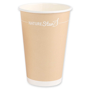 NATURE Star Einweg-Kaffeebecher braun, weiß 400 ml, 50 St.