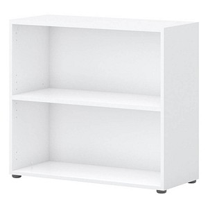 4050211956364 - Home Office Regal TEMPIO aus Holz 2 Fächer 2 OH B 800 x T 340 x H 720 mm weiß 4050211956364 - Home Office Regal TEMPIO aus Holz 2 Fächer 2 OH B 800 x T 340 x H 720 mm weiß