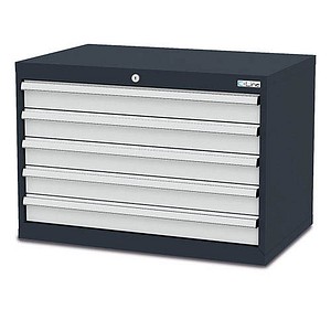 Simplaflex® Systemeinrichter C-Line Schubladenschrank anthrazit 5 Schubladen 90,0 x 57,5 x 62,0 cm, 1 St.