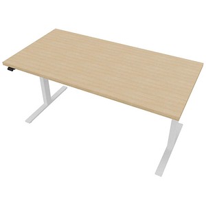 8029466045464 - Up&Up elektrisch höhenverstellbarer Schreibtisch eiche rechteckig C-Fuß-Gestell weiß 1600 x 800 cm