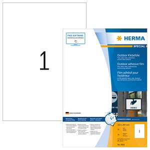 50 HERMA Folien-Kraftklebe-Etiketten 9501 weiß 210,0 x 297,0 mm