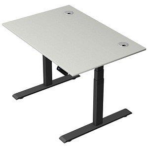 Kerkmann Move 2 Plus elektrisch höhenverstellbarer Schreibtisch lichtgrau rechteckig, T-Fuß-Gestell anthrazit 120,0 x 80,0 cm