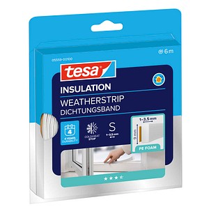 Tesa tesamoll® STANDARD I-Profil Fenster-Dichtungsband - Weiß - 6m Rolle
