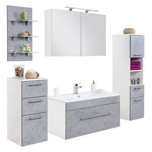 Badmöbel-Set VIVA beton/weiß