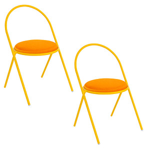 3660141959772 - Besucherstuhl SATURNE safran   safran ohne Armlehnen Pyramidengestell 3660141959772 2 Stück