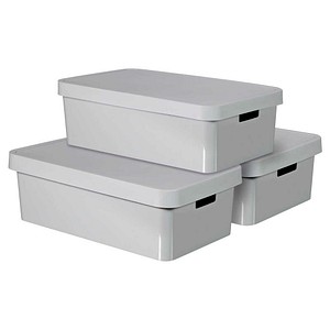 curver INFINITY Aufbewahrungsboxen-Set grau, 3 St.