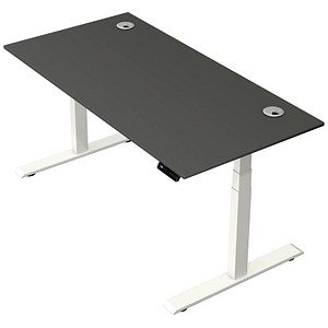 Kerkmann Move 2 Plus elektrisch höhenverstellbarer Schreibtisch anthrazit rechteckig, T-Fuß-Gestell weiß 160,0 x 80,0 cm