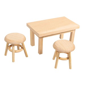 4006166937309 - Dekoartikel natur Wichtel Mini Tisch mit 2 Hockern 1 Set