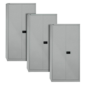 AKTION: 3 BISLEY Metallschränke Universal E782A04355P3 silber 91,4 x 40,0 x 195,0 cm, aufgebaut