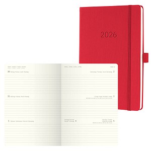 Sigel Buchkalender C2664, Conceptum, rot, 1 Woche / 2 Seiten,  (ca. A5), 2026 4004360773051 Sigel