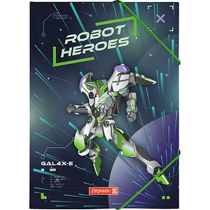 4061947134209 - Sammelmappe ROBOT HEROES DIN A4 dunkelblau mint