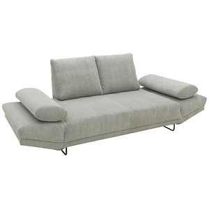 DOMO Collection 2-Sitzer Funktionssofa hellgrau schwarz Stoff 210,0 x 97,0 x 95,0 cm, 1 St.