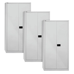AKTION: 3 BISLEY Metallschränke Universal E782A0445645P3 lichtgrau 91,4 x 40,0 x 195,0 cm, aufgebaut