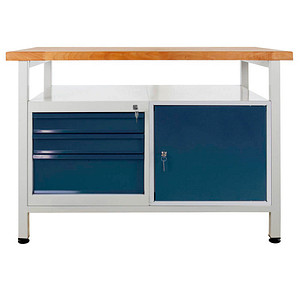 4050049429283 - Werkbank lichtgrau anthrazitgrau 3 Schubladen 1200 x 600 x 840 cm  4050049429283 ADB