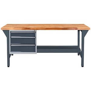 4050049426848 - Werkbank  anthrazitgrau lichtgrau 3 Schubladen 1500 x 750 x 850 cm  4050049426848 ADB