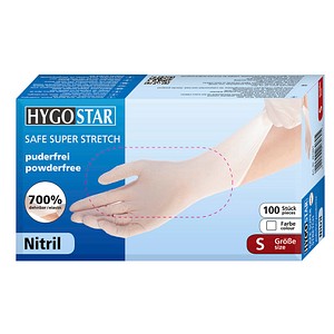 HYGOSTAR unisex Einmalhandschuhe SAFE SUPER STRETCH weiß Größe S 100 St.