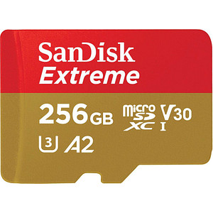 0619659188504 - SanDisk Extreme - Flash-Speicherkarte (microSDXC-an-SD-Adapter inbegriffen) - 256 GB - A2 Video Class V30 UHS-I U3 Class10 - microSDXC UHS-I 0619659188504 - SanDisk Extreme - Flash-Speicherkarte (microSDXC-an-SD-Adapter inbegriffen) - 256 GB - A2 Video Class V30 UHS-I U3 Class10 - microSDXC UHS-I