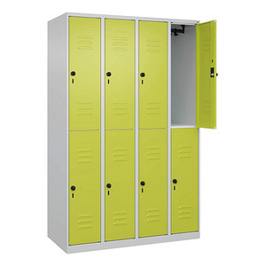 CP Spind Classic Plus clowngrün, lichtgrau 080300-40 S10009, 8 Schließfächer 120,0 x 50,0 x 185,0 cm