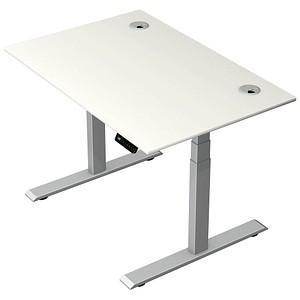 Kerkmann Move 2 Plus elektrisch höhenverstellbarer Schreibtisch weiß rechteckig, T-Fuß-Gestell silber 120,0 x 80,0 cm