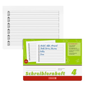 BRUNNEN Schreiblernheft Lineatur 4 1. Schuljahr liniert DIN A4 quer ohne Rand, 16 Blatt, 1 St.