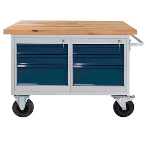 4050049447461 - Werkbank lichtgrau anthrazitgrau 6 Schubladen 1300 x 600 x 827 cm  4050049447461 ADB