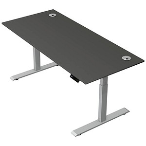 Kerkmann Move 2 Plus elektrisch höhenverstellbarer Schreibtisch anthrazit rechteckig, T-Fuß-Gestell silber 180,0 x 80,0 cm