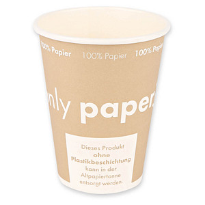 NATURE Star Einweg-Kaffeebecher Only Paper braun, weiß 300 ml, 50 St.