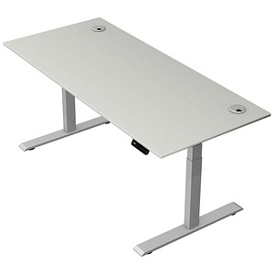 Kerkmann Move 2 Plus elektrisch höhenverstellbarer Schreibtisch lichtgrau rechteckig, T-Fuß-Gestell silber 180,0 x 80,0 cm