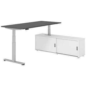 4032062329771 - Schreibtischkombination XDSM 19 höhenverstellbar 63-127cm (H) 160x80cm (BxT) rechteckig graphit   silber 4032062329771 Hamme