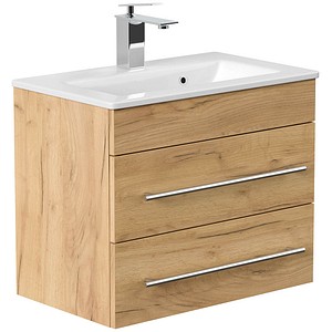 4251982673980 - POSSEIK Waschbecken mit Unterschrank PORTUS SLIMLINE 600 eiche gold 600 x 360 x 496 cm