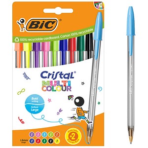 3086123764101 - Kugelschreiber CRISTAL MULTICO transparent Schreibfarbe farbsortiert 3086123764101 10 Stück