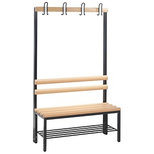 CP Garderobenbank mit Haken und Schuhrost Basic 8050-110 S10001 buche Holz 100,0 cm