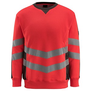 MASCOT® unisex Warnschutz-Langarmshirt Wigton  rot, dunkelanthrazit Größe L