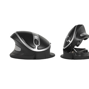 BAKKER ELKHUIZEN - Oyster Mouse - Ergonomische Maus - Kabellos - Mittel - Schwarz