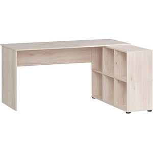 4260637316233 - 400 Schreibtisch sandeiche rechteckig Wangen-Gestell weiß 1500 x 650 cm