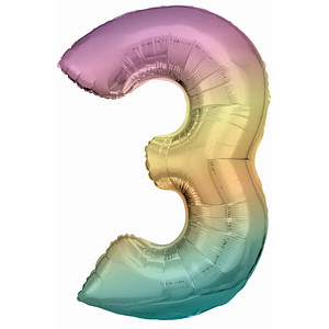 0194099036122 - Luftballons Zahl 3 regenbogen 0194099036122 amscan