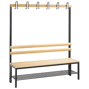 CP Garderobenbank mit Haken und Schuhrost Basic 8051-110 S10000 buche Holz 150,0 cm