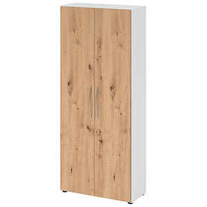 4032062305263 - Flügeltürenschrank 4100 1880 x 800 x 346 mm 5 Ordnerhöhen 4 Fachböden weiß asteiche 4032062305263 Hammerbacher