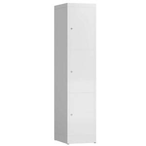 4061815857759 - Schließfachschrank ClassiX signalweiß X-523317 3 Schließfächer 415 x 500 x 1800 cm 4061815857759 LÜLLMANN