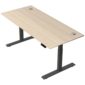 Kerkmann Move 2 Plus elektrisch höhenverstellbarer Schreibtisch ahorn rechteckig, T-Fuß-Gestell anthrazit 180,0 x 80,0 cm