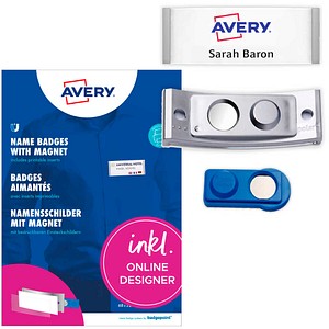 AVERY Zweckform Namensschilder Magnet Silber 68x22mm