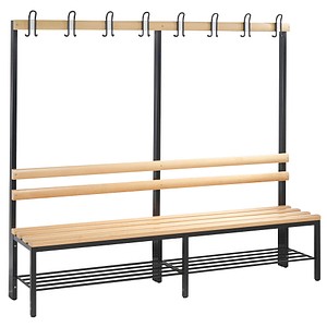 CP Garderobenbank mit Haken und Schuhrost Basic 8052-110 S10007 buche Holz 196,0 cm