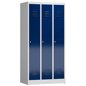4061815855823 - Spind ClassiX enzianblau lichtgrau X-510131 3 Schließfächer 870 x 500 x 1800 cm  4061815855823 LÜLLMANN