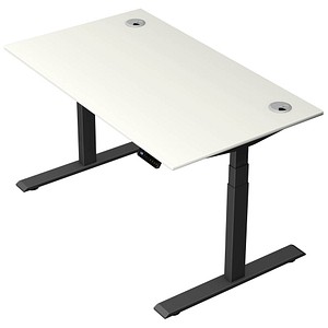 Kerkmann Move 2 Plus elektrisch höhenverstellbarer Schreibtisch weiß rechteckig, T-Fuß-Gestell anthrazit 140,0 x 80,0 cm